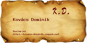 Kovács Dominik névjegykártya