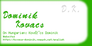 dominik kovacs business card